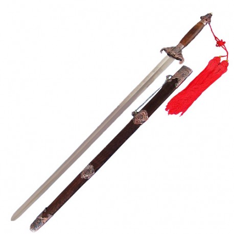 Epée chinoise semi-flexible, lame acier forgé 76 cm, four. bois exot. -  BudoStore