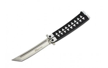 Couteau papillon "Balisong" (tanto, 14 cm fermé, lame 11 cm) - Chrome