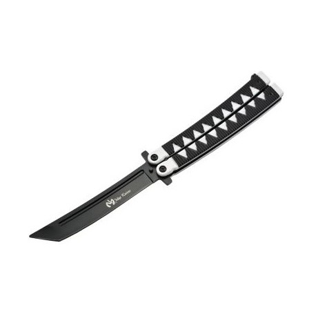 Couteau papillon "Balisong" (tanto, 14 cm fermé, lame 11 cm) - Noir