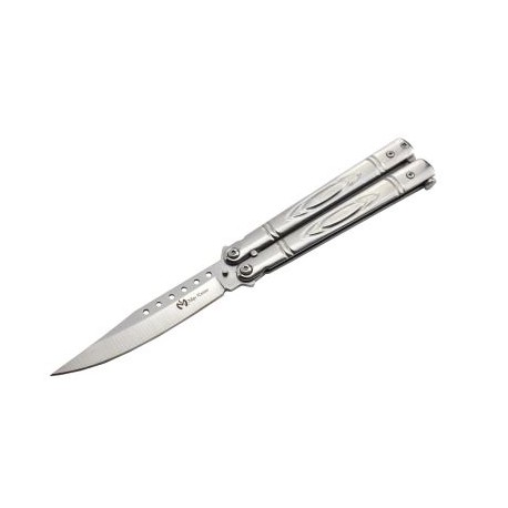 Couteau papillon "Balisong" (indien-12,5cm fermé-lame 9,5cm) - Chromé