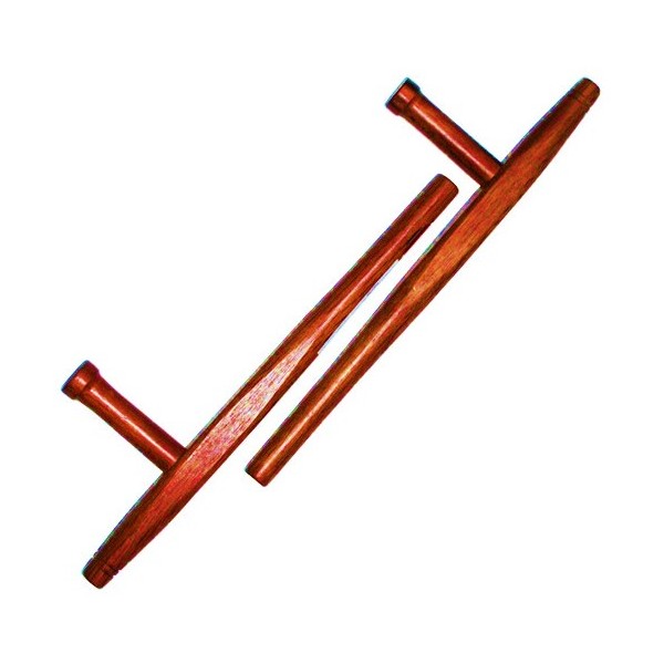 TONFA rond, 50 cm - Hêtre rouge verni - La paire