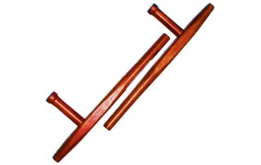 TONFA rond, 50 cm - Hêtre rouge verni - La paire