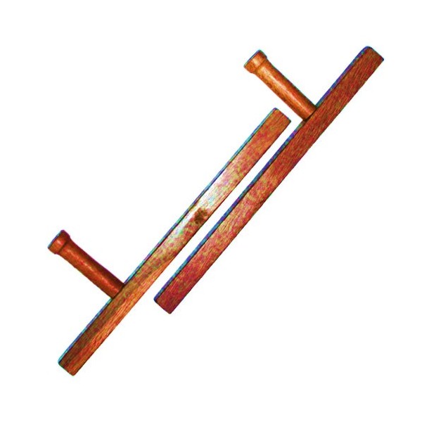 TONFA carré, 50 cm - Hêtre rouge verni - La paire